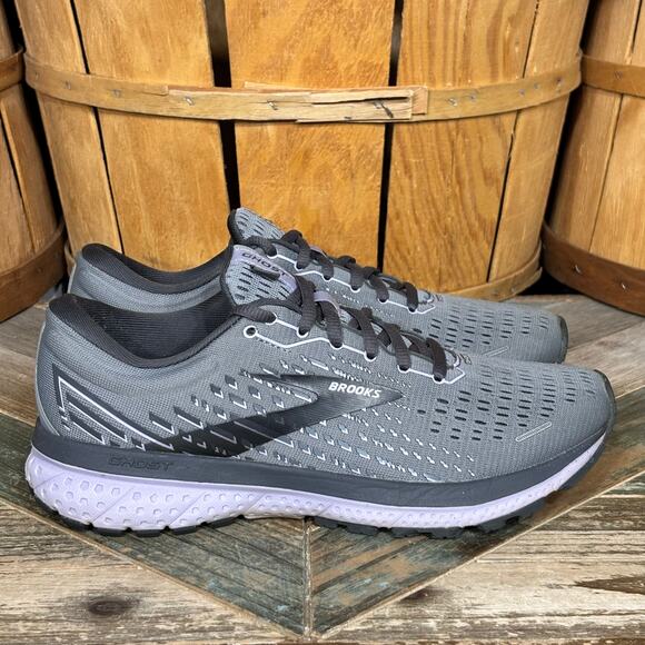 Brooks Ghost 13 Gray Blackened Pearl Purple Comfort Running Shoes Women Size 7.5 - Picture 1 of 12